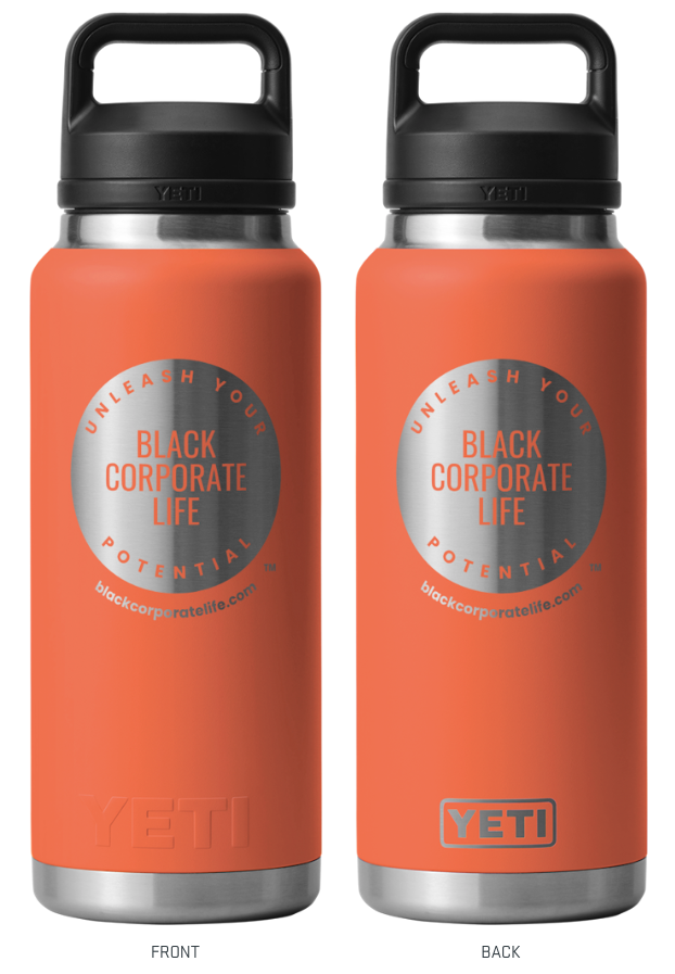 Black Corporate Life 20 oz YETI Water Bottle